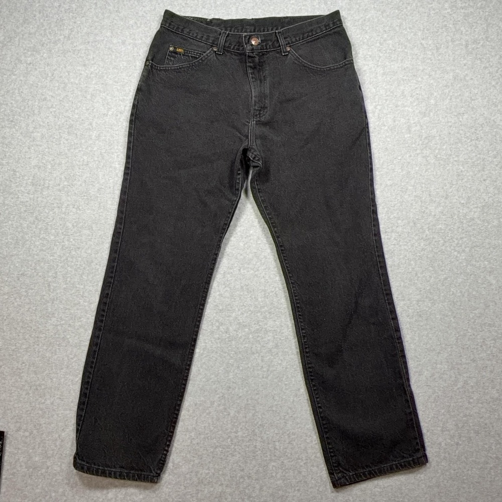 Vintage Lee Jeans Mens 34x30 Gray Denim Regular Fit Straight Leg Charcoal Wash